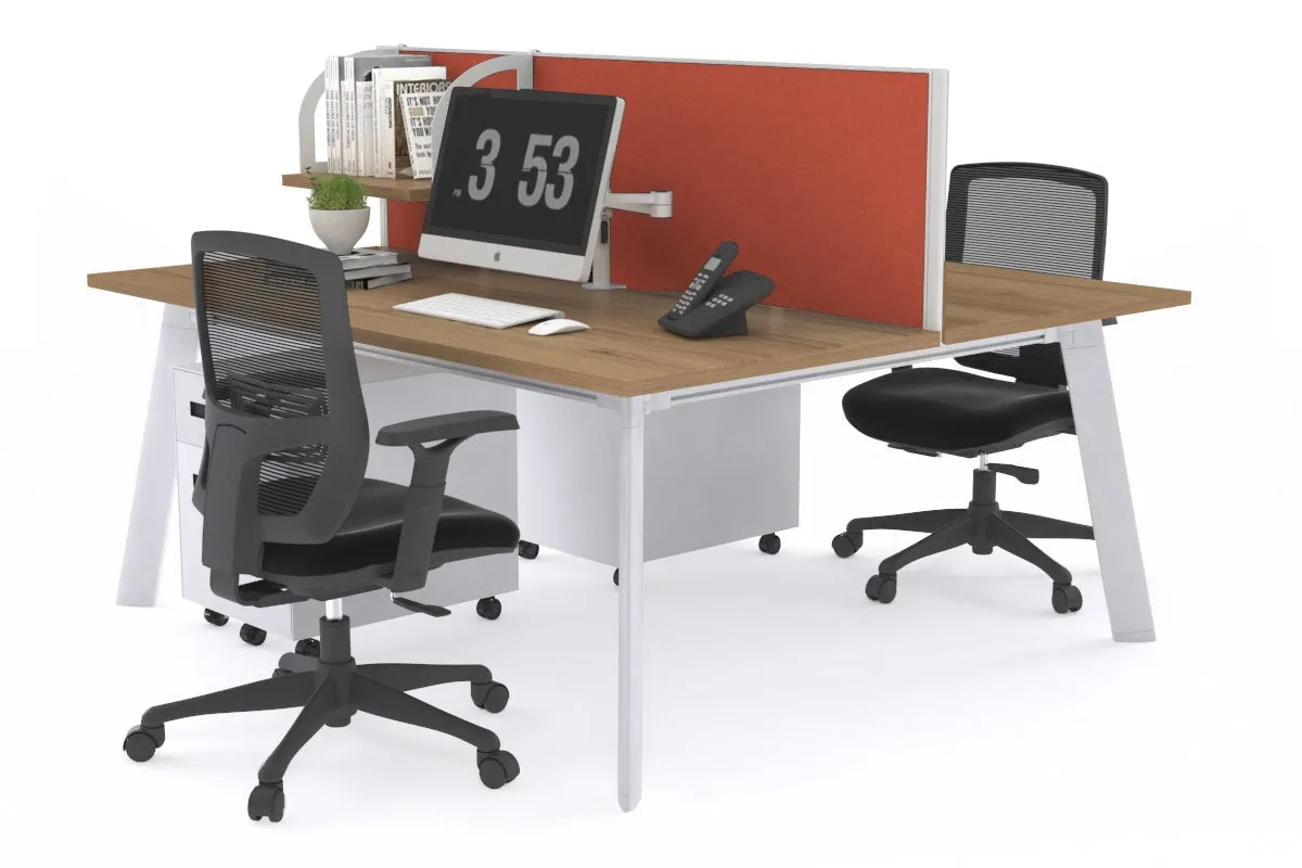 Switch - 2 Person Workstation White Frame [1800L x 800W with Cable Scallop]