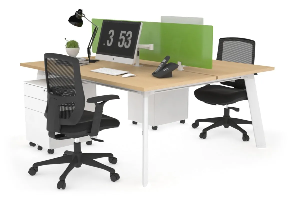 Switch - 2 Person Workstation White Frame [1800L x 800W with Cable Scallop]