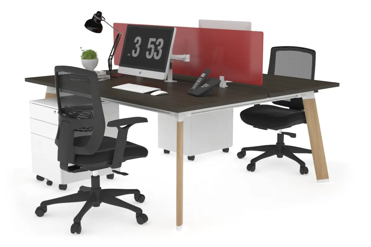 Switch - 2 Person Workstation Wood Imprint Frame [1200L x 800W with Cable Scallop]