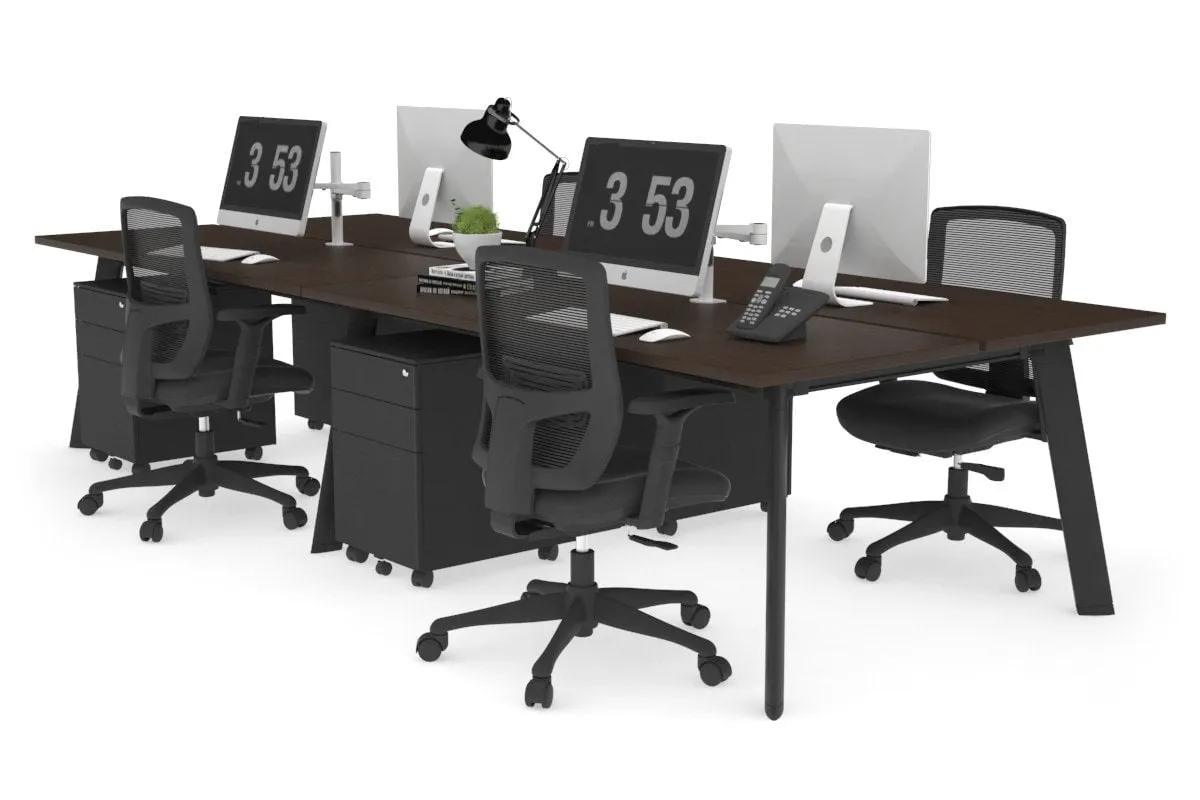 Switch - 4 Person Workstation Black Frame [1600L x 700W]