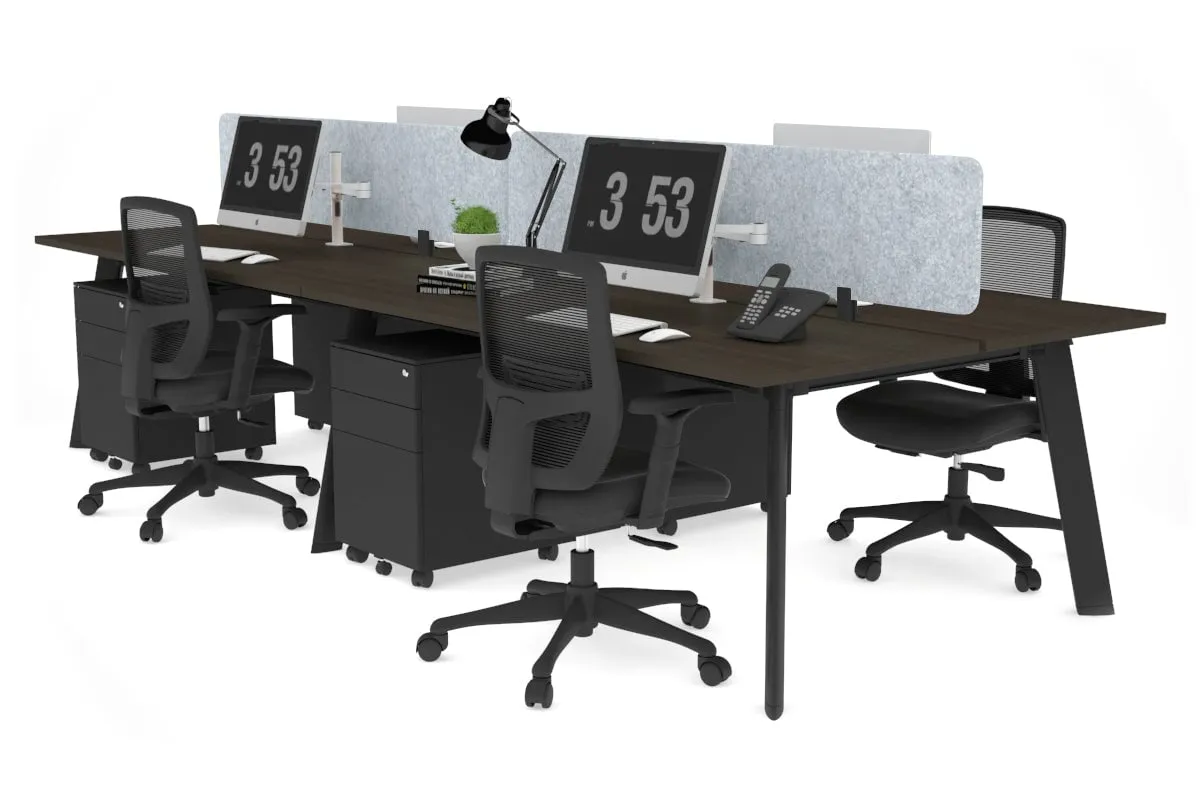 Switch - 4 Person Workstation Black Frame [1600L x 700W]