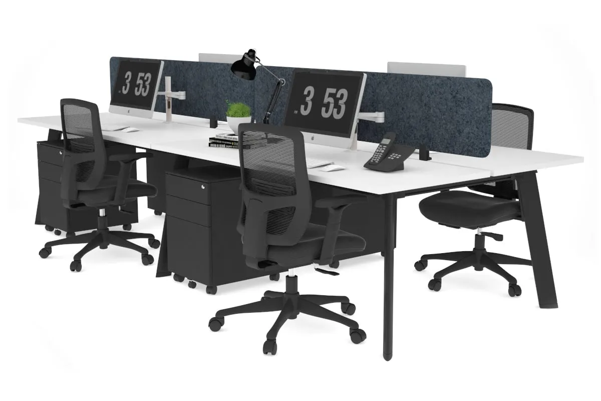 Switch - 4 Person Workstation Black Frame [1600L x 700W]
