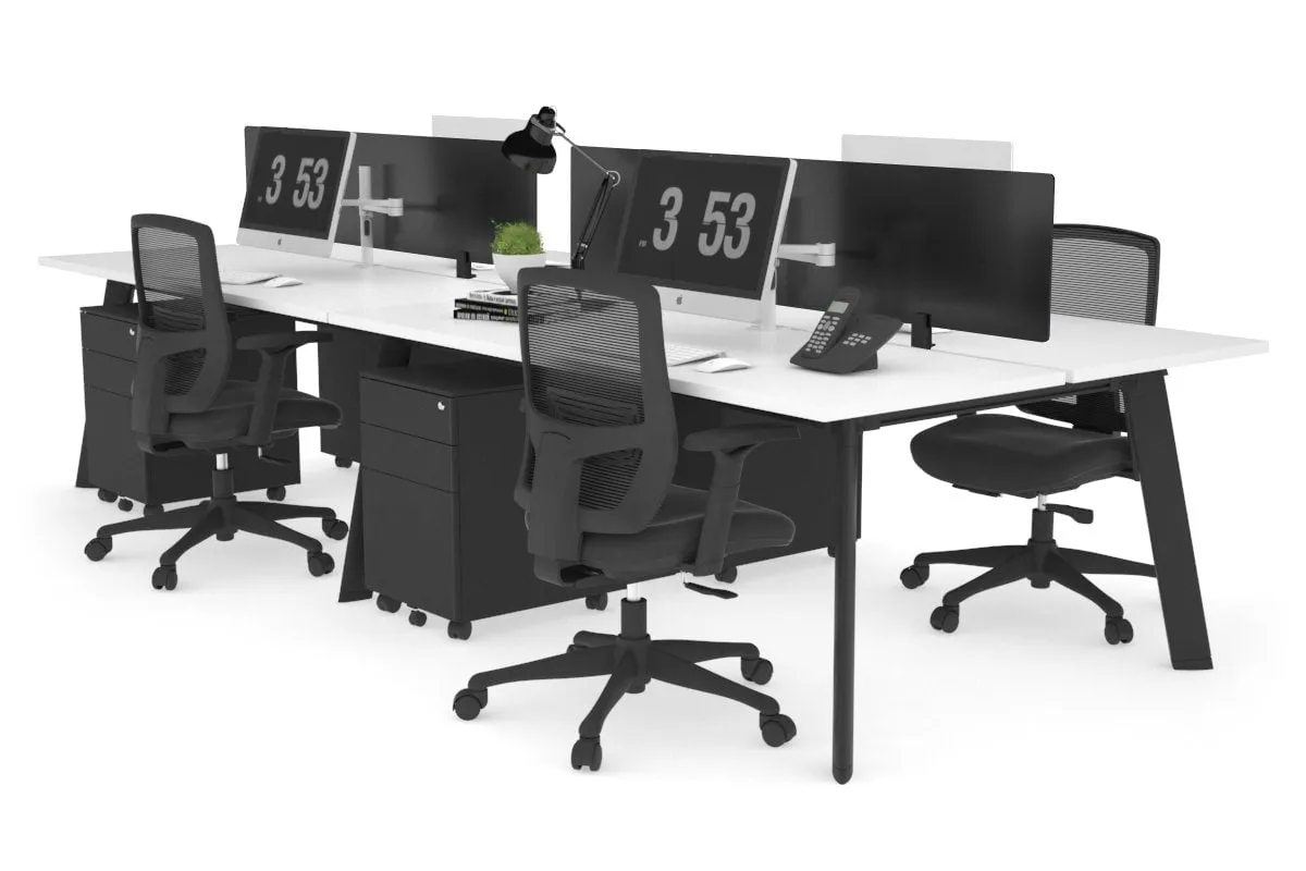 Switch - 4 Person Workstation Black Frame [1600L x 700W]