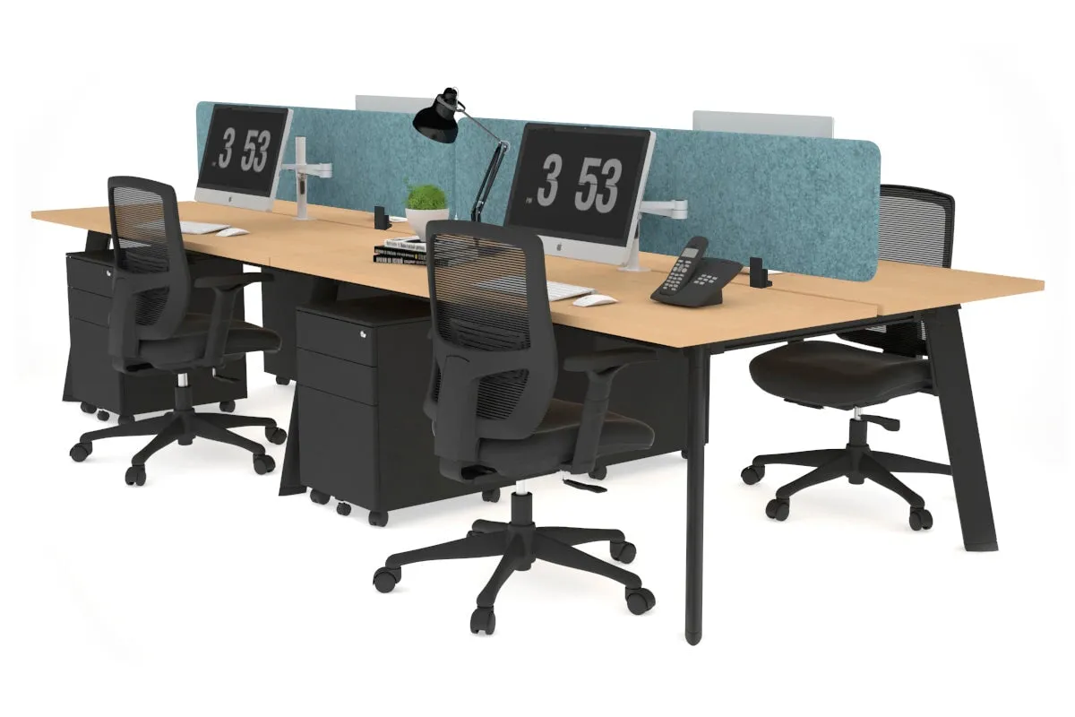 Switch - 4 Person Workstation Black Frame [1600L x 700W]