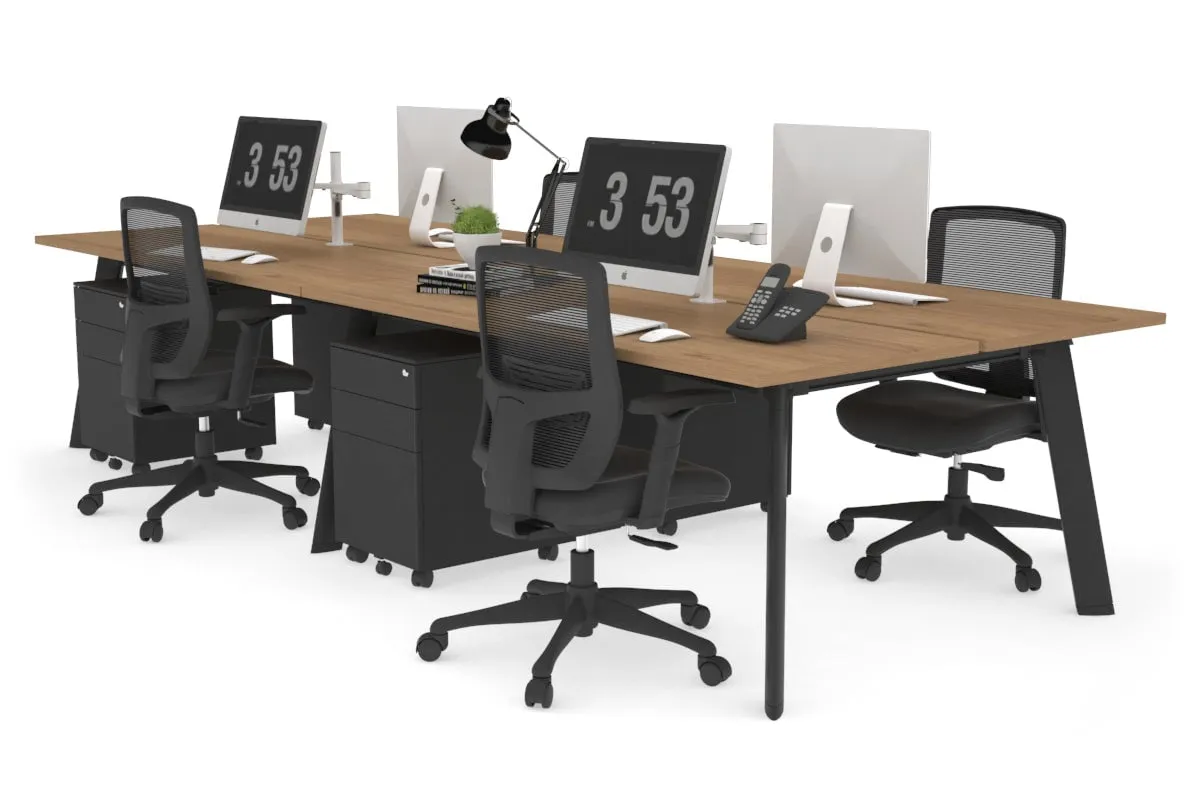Switch - 4 Person Workstation Black Frame [1600L x 700W]