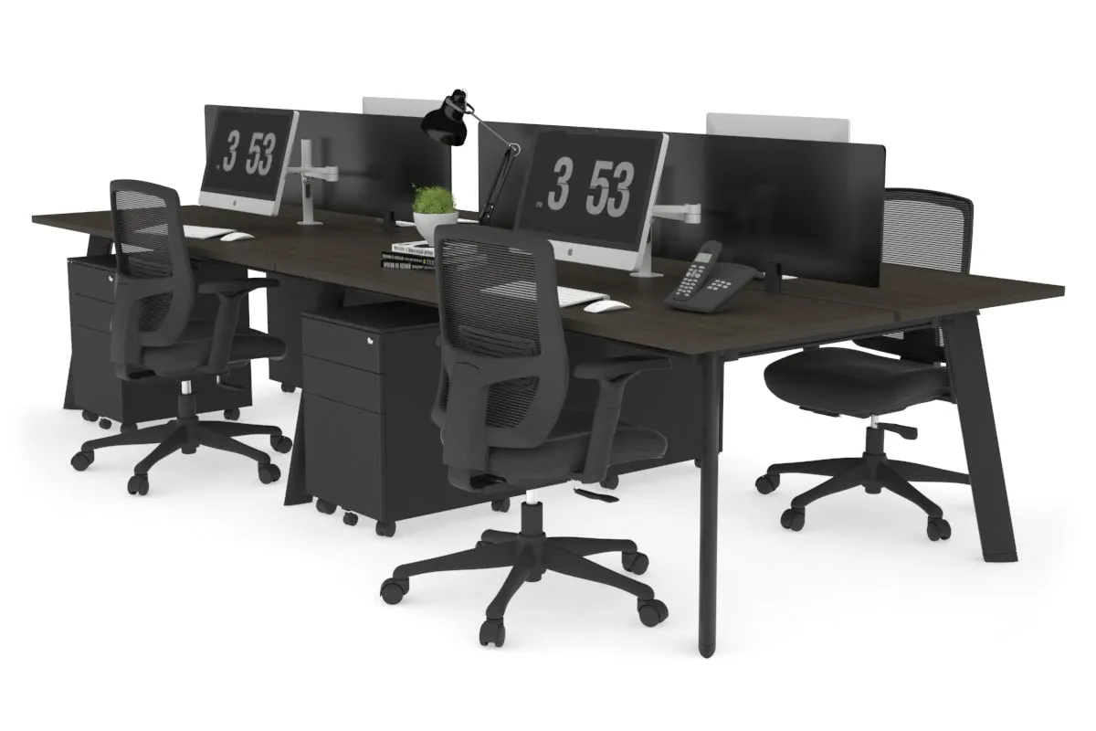 Switch - 4 Person Workstation Black Frame [1600L x 700W]