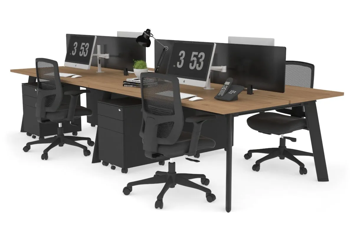 Switch - 4 Person Workstation Black Frame [1600L x 700W]