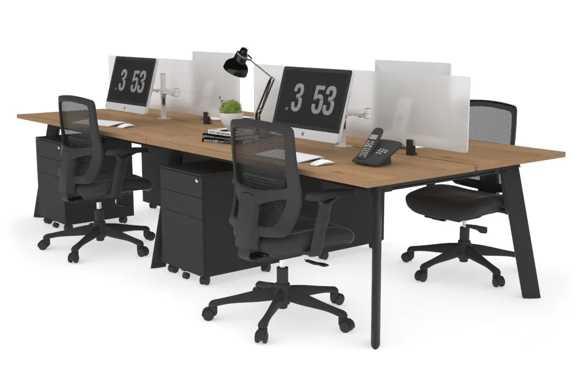 Switch - 4 Person Workstation Black Frame [1600L x 700W]