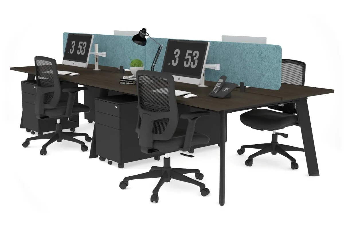Switch - 4 Person Workstation Black Frame [1600L x 700W]