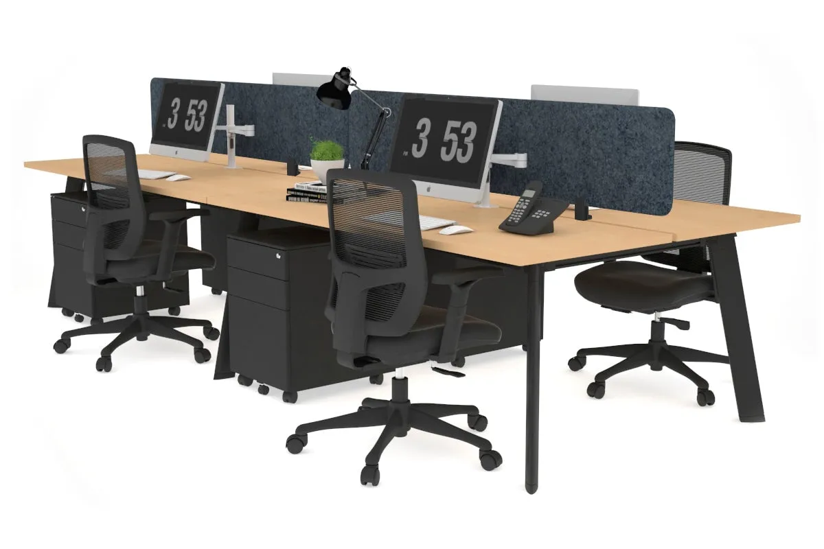 Switch - 4 Person Workstation Black Frame [1600L x 700W]