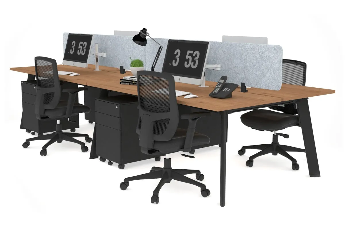 Switch - 4 Person Workstation Black Frame [1600L x 700W]