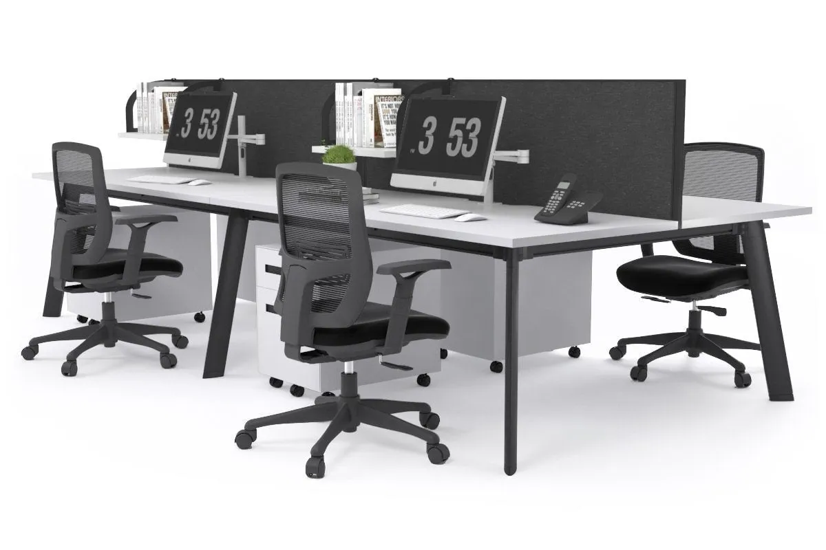 Switch - 4 Person Workstation Black Frame [1600L x 700W]
