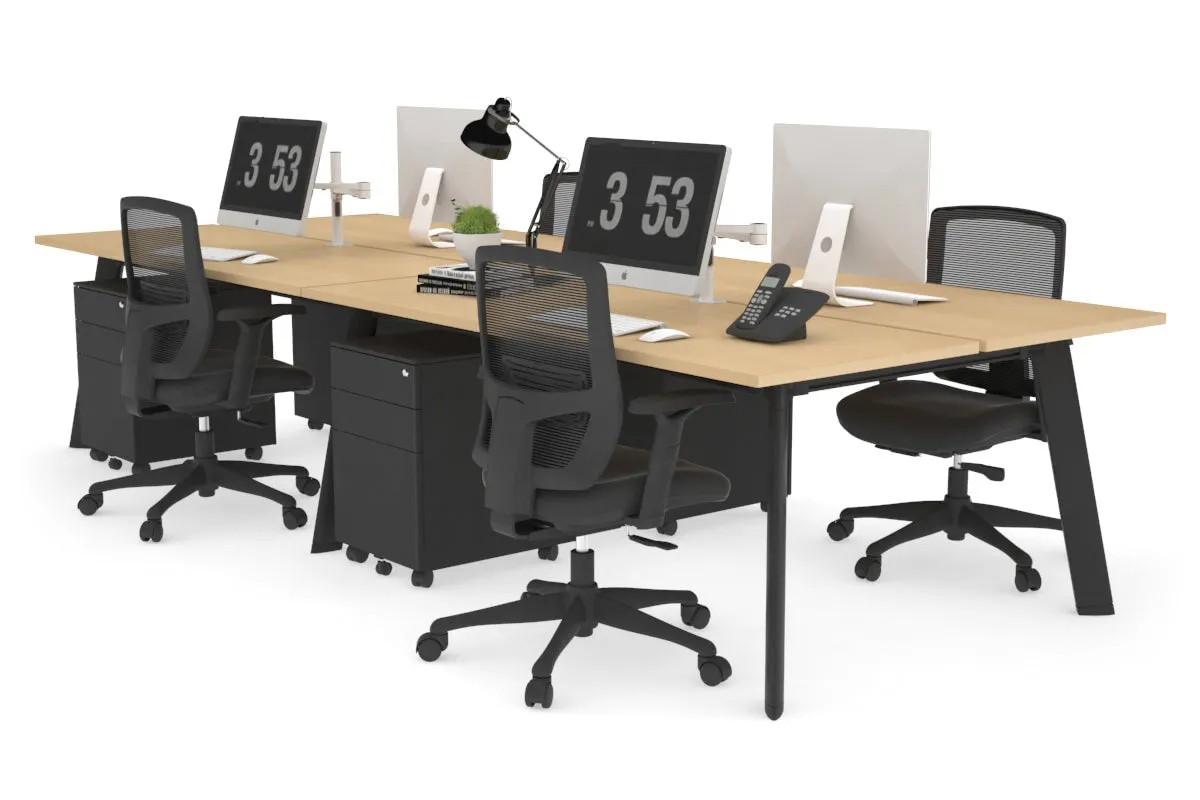 Switch - 4 Person Workstation Black Frame [1600L x 700W]