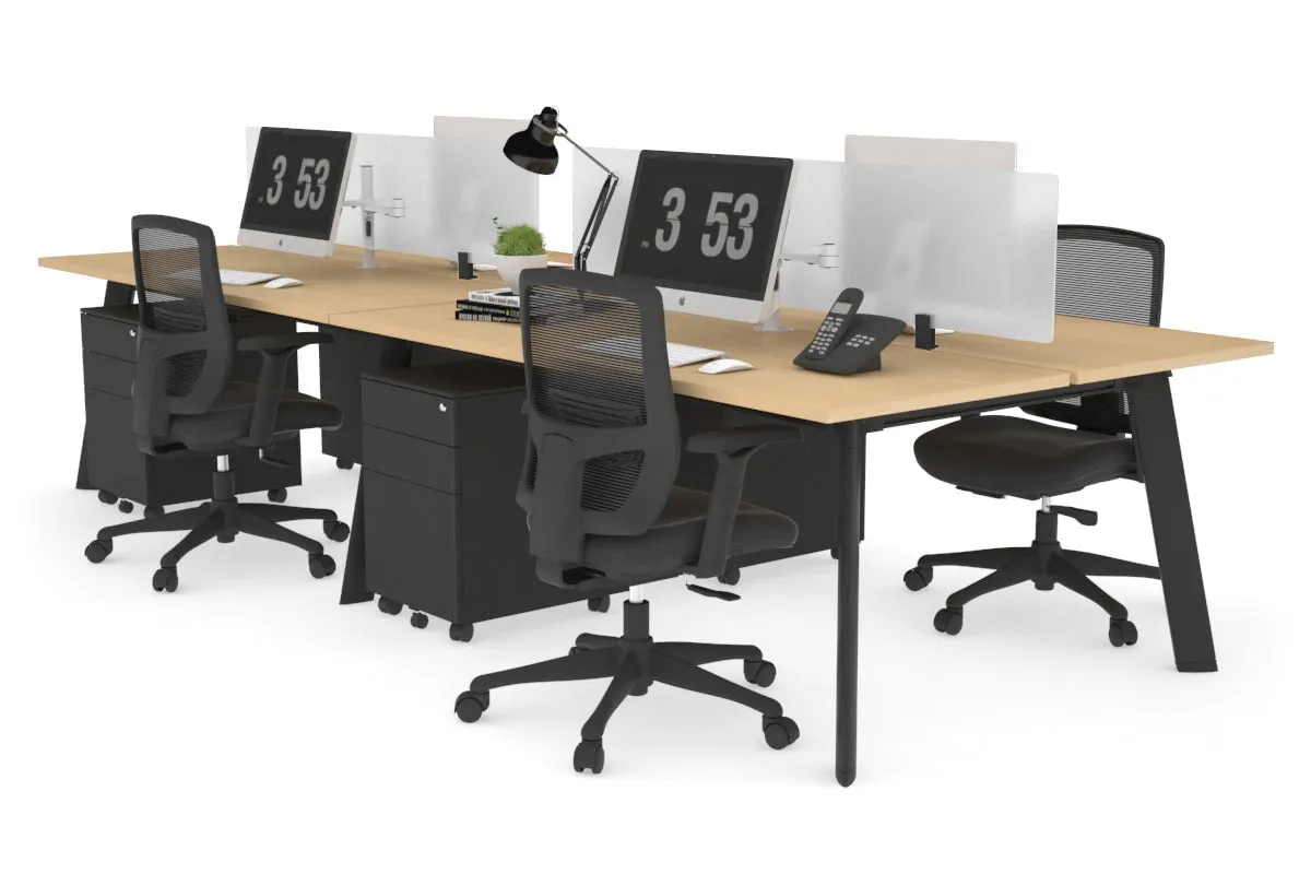 Switch - 4 Person Workstation Black Frame [1600L x 700W]