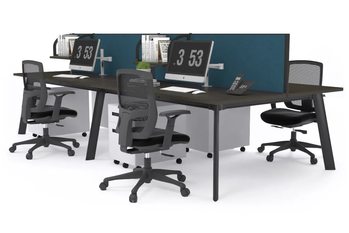 Switch - 4 Person Workstation Black Frame [1600L x 700W]
