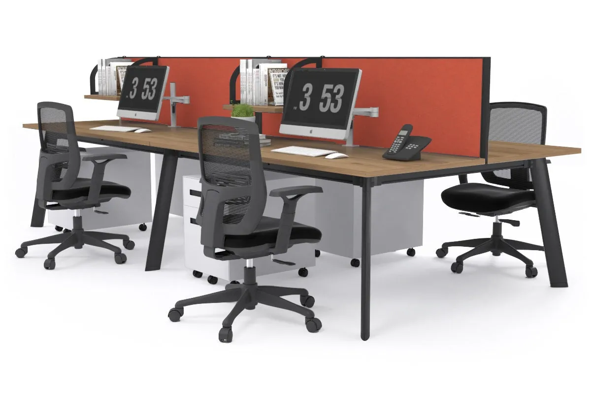 Switch - 4 Person Workstation Black Frame [1600L x 700W]