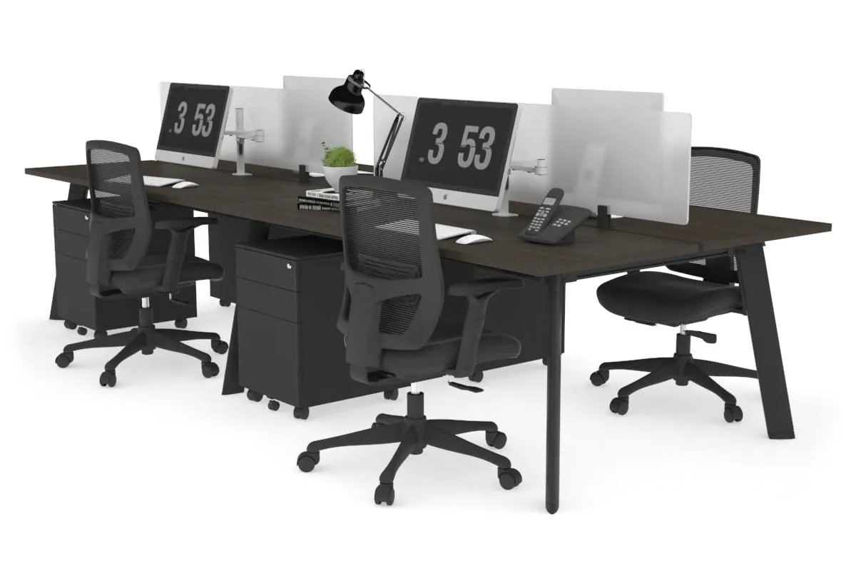 Switch - 4 Person Workstation Black Frame [1600L x 700W]