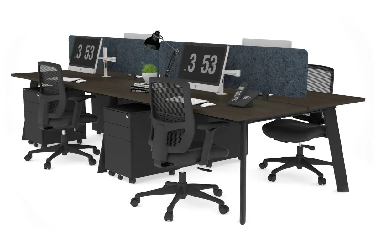 Switch - 4 Person Workstation Black Frame [1600L x 700W]