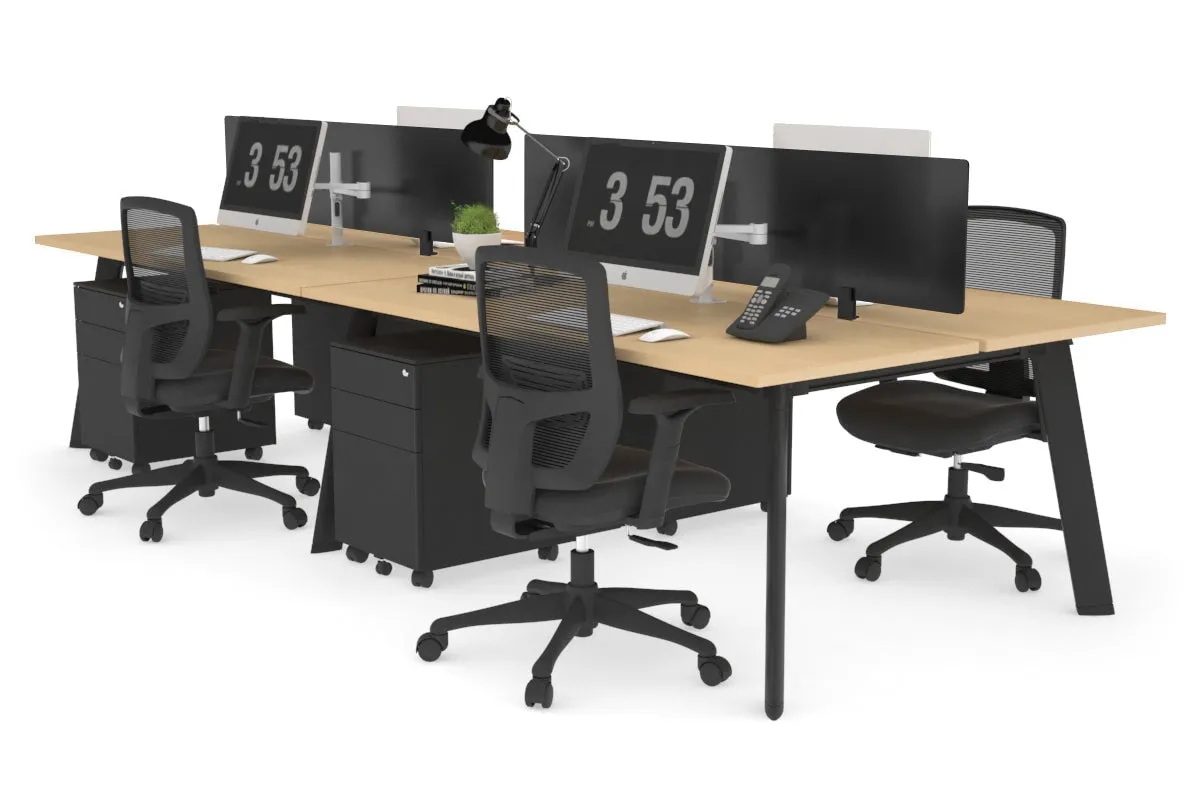 Switch - 4 Person Workstation Black Frame [1600L x 700W]