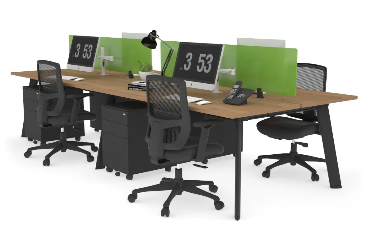 Switch - 4 Person Workstation Black Frame [1600L x 700W]