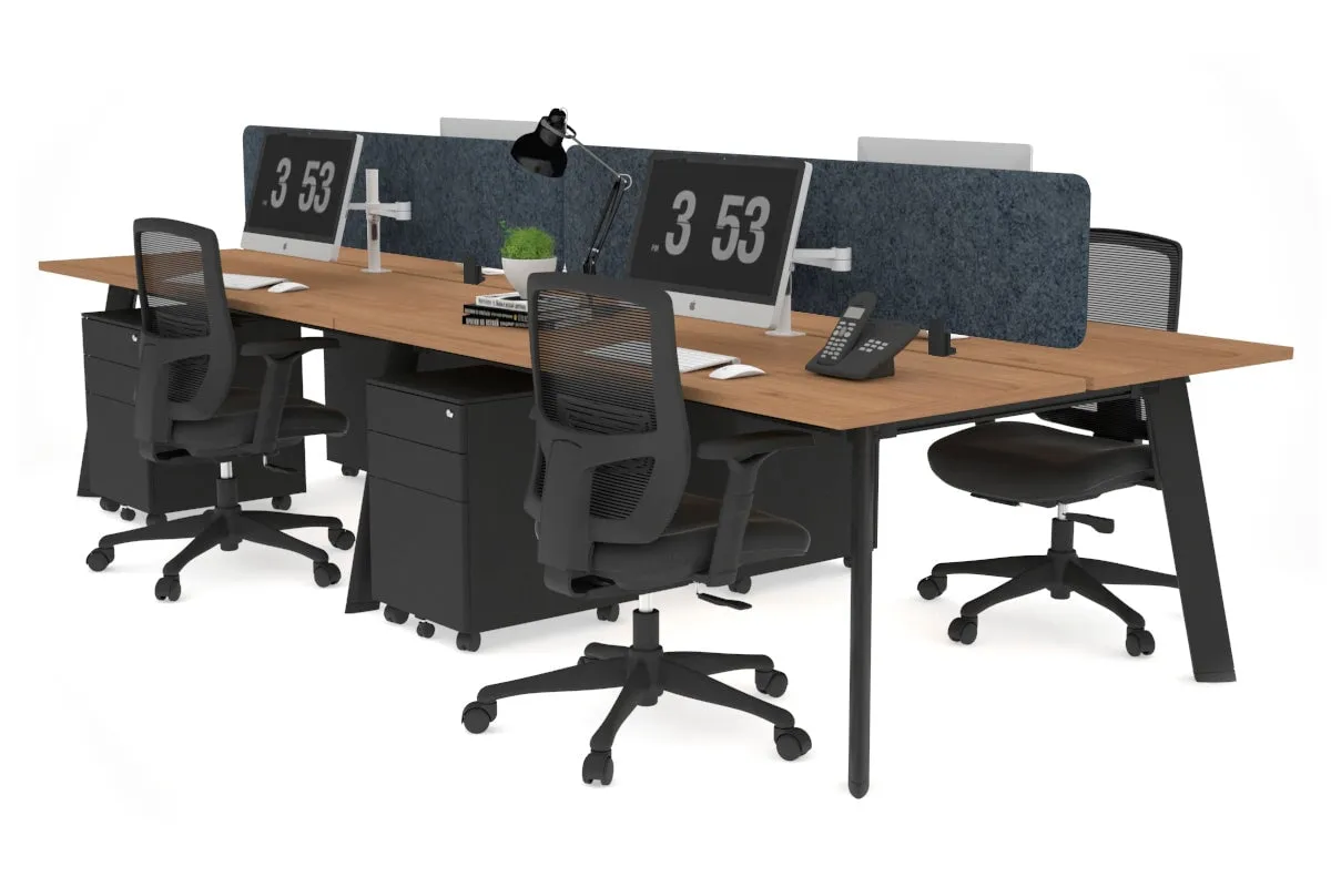 Switch - 4 Person Workstation Black Frame [1600L x 700W]