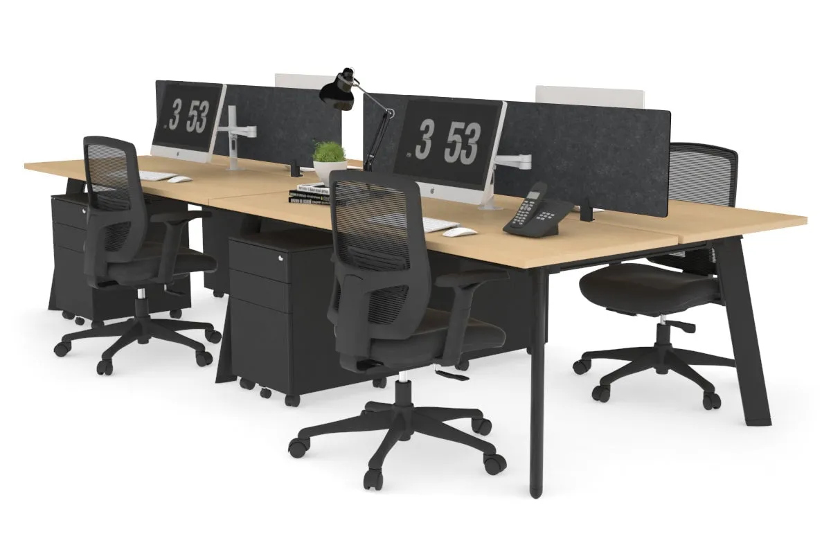 Switch - 4 Person Workstation Black Frame [1600L x 700W]