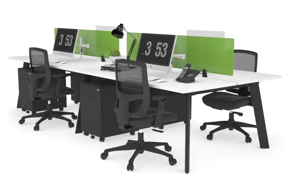 Switch - 4 Person Workstation Black Frame [1600L x 700W]