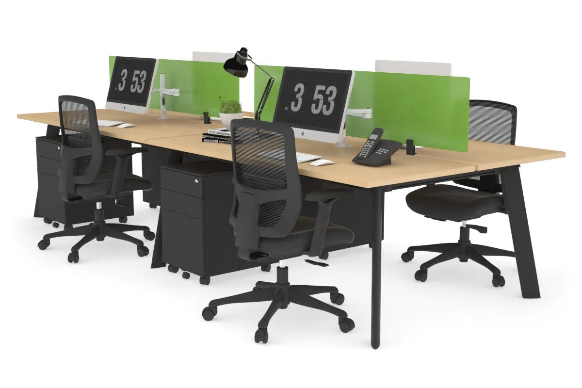 Switch - 4 Person Workstation Black Frame [1600L x 700W]