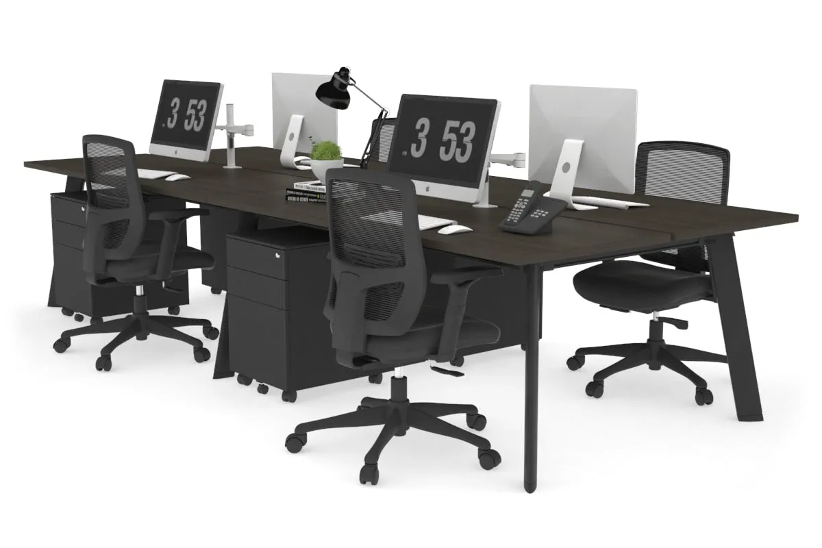 Switch - 4 Person Workstation Black Frame [1600L x 700W]
