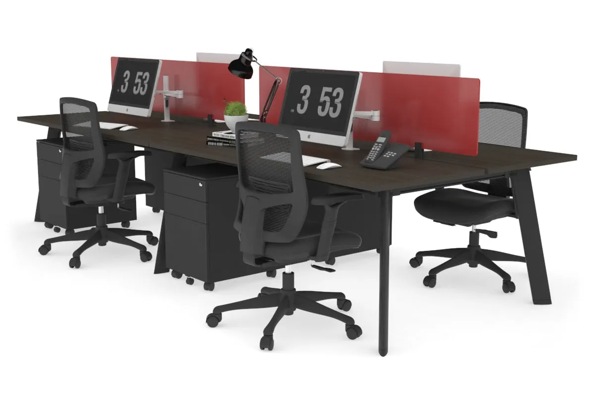 Switch - 4 Person Workstation Black Frame [1600L x 700W]