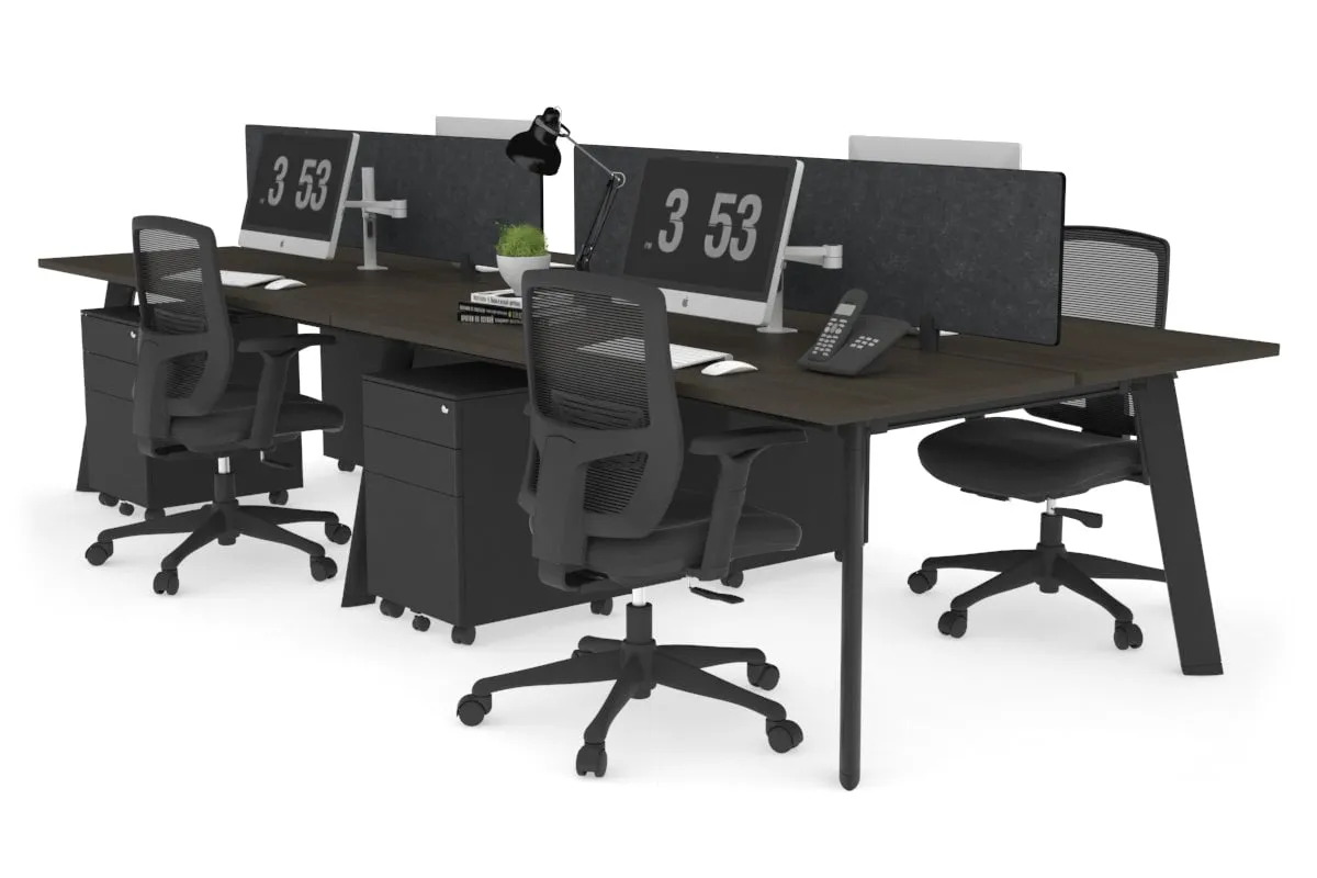 Switch - 4 Person Workstation Black Frame [1600L x 700W]