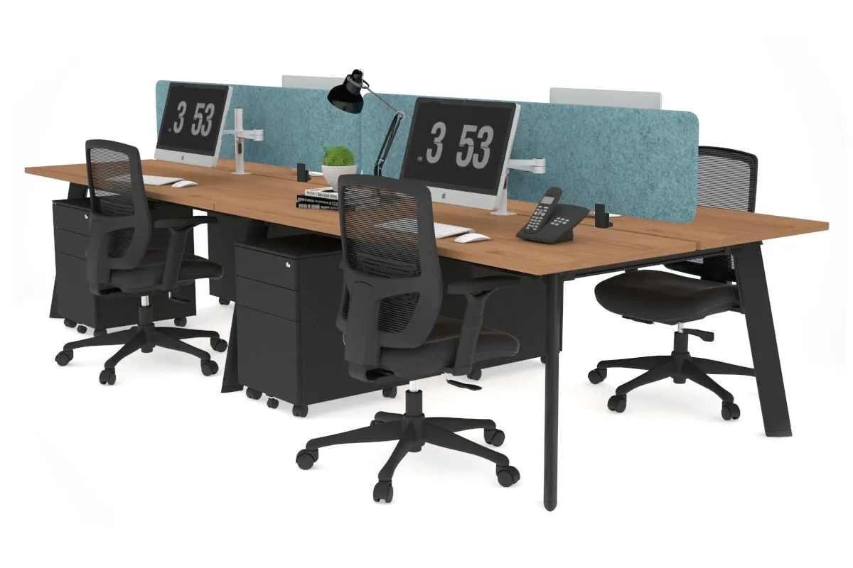 Switch - 4 Person Workstation Black Frame [1600L x 700W]