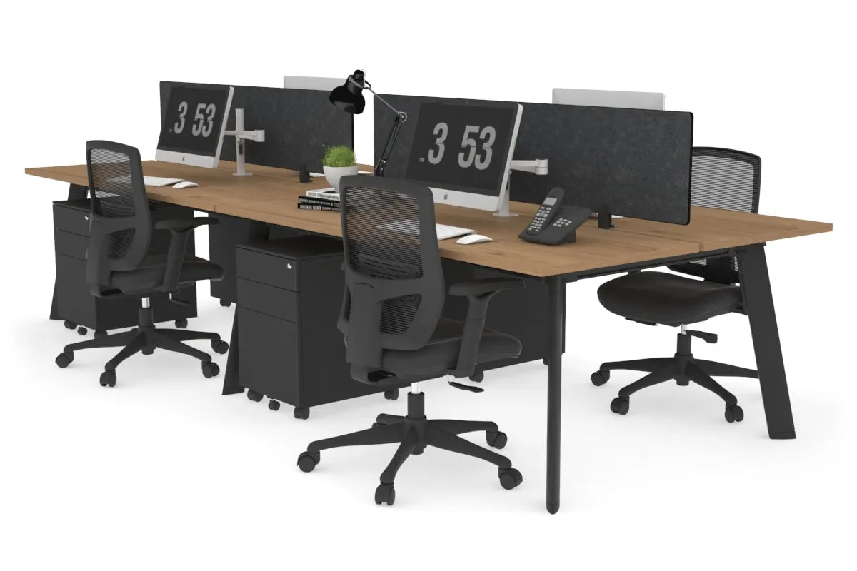 Switch - 4 Person Workstation Black Frame [1600L x 700W]