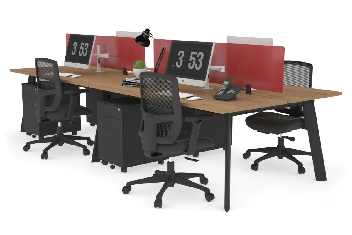 Switch - 4 Person Workstation Black Frame [1600L x 700W]