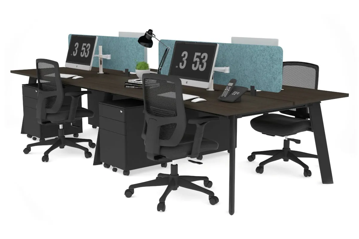 Switch - 4 Person Workstation Black Frame [1800L x 800W with Cable Scallop]