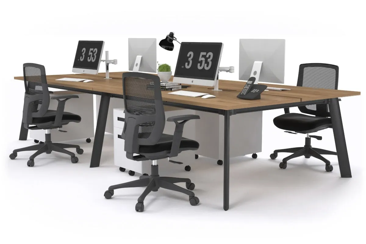 Switch - 4 Person Workstation Black Frame [1800L x 800W with Cable Scallop]