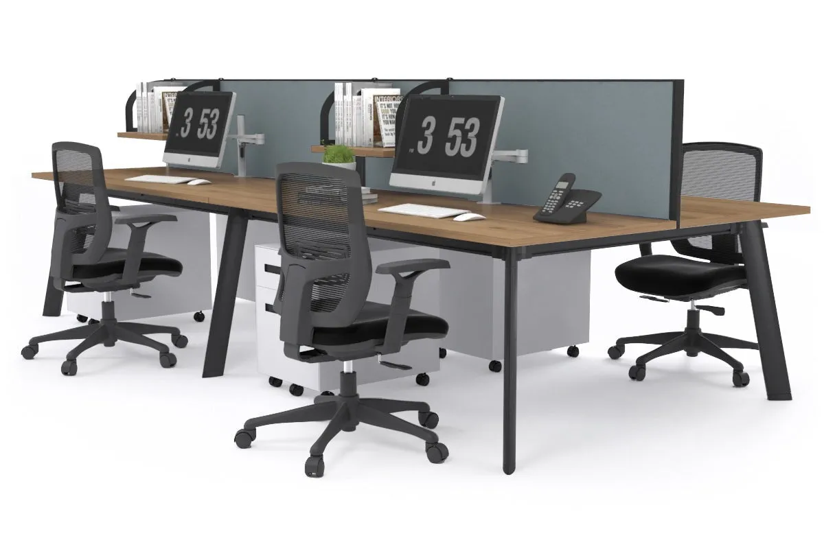 Switch - 4 Person Workstation Black Frame [1800L x 800W with Cable Scallop]
