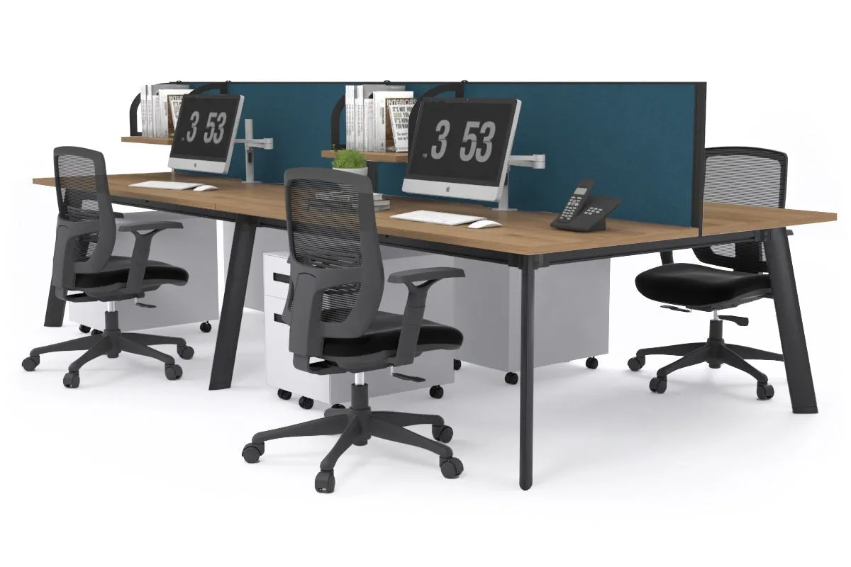 Switch - 4 Person Workstation Black Frame [1800L x 800W with Cable Scallop]