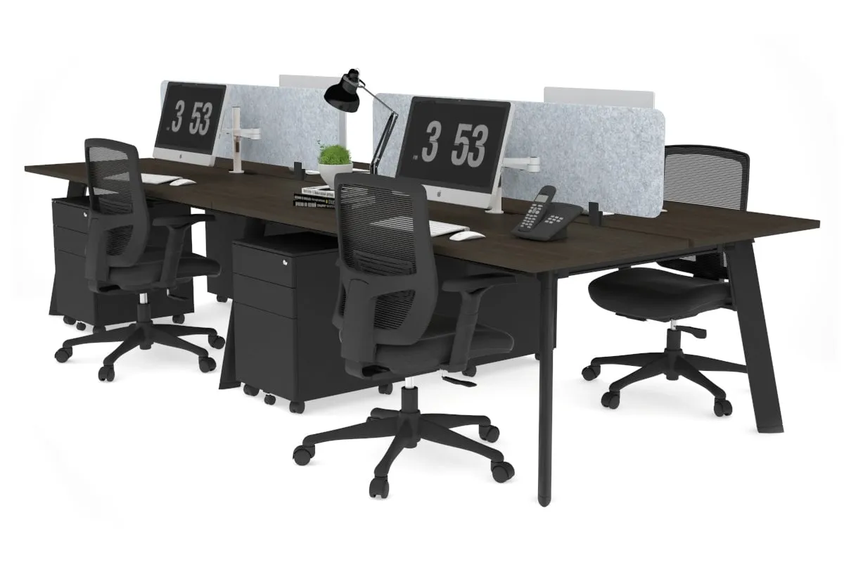 Switch - 4 Person Workstation Black Frame [1800L x 800W with Cable Scallop]