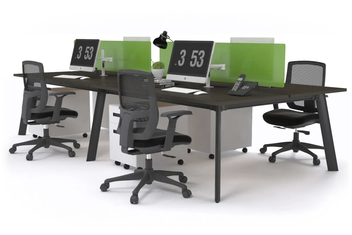 Switch - 4 Person Workstation Black Frame [1800L x 800W with Cable Scallop]