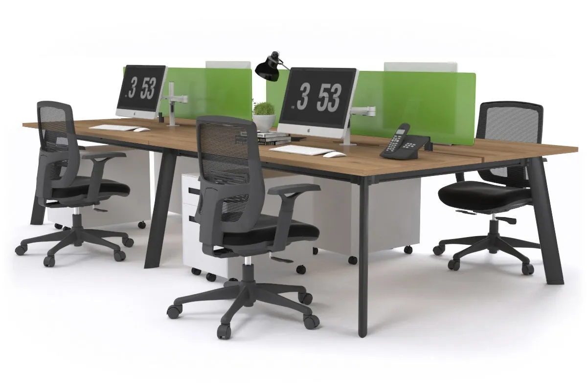 Switch - 4 Person Workstation Black Frame [1800L x 800W with Cable Scallop]