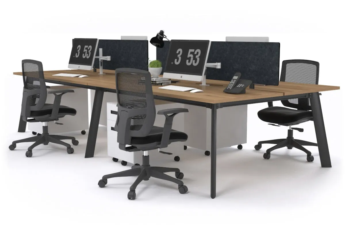 Switch - 4 Person Workstation Black Frame [1800L x 800W with Cable Scallop]