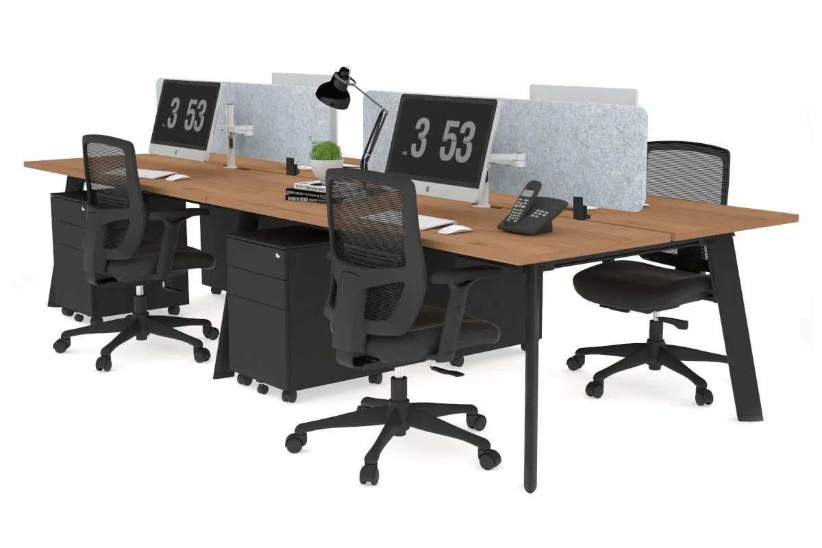 Switch - 4 Person Workstation Black Frame [1800L x 800W with Cable Scallop]