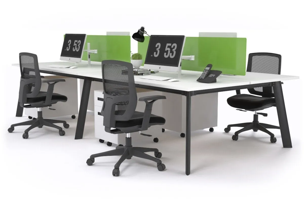 Switch - 4 Person Workstation Black Frame [1800L x 800W with Cable Scallop]
