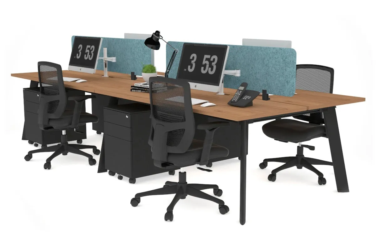 Switch - 4 Person Workstation Black Frame [1800L x 800W with Cable Scallop]
