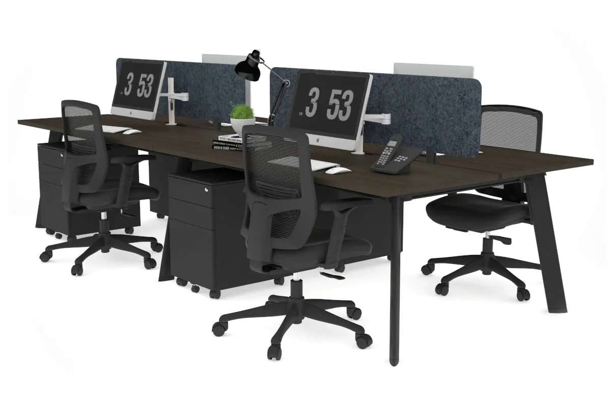 Switch - 4 Person Workstation Black Frame [1800L x 800W with Cable Scallop]