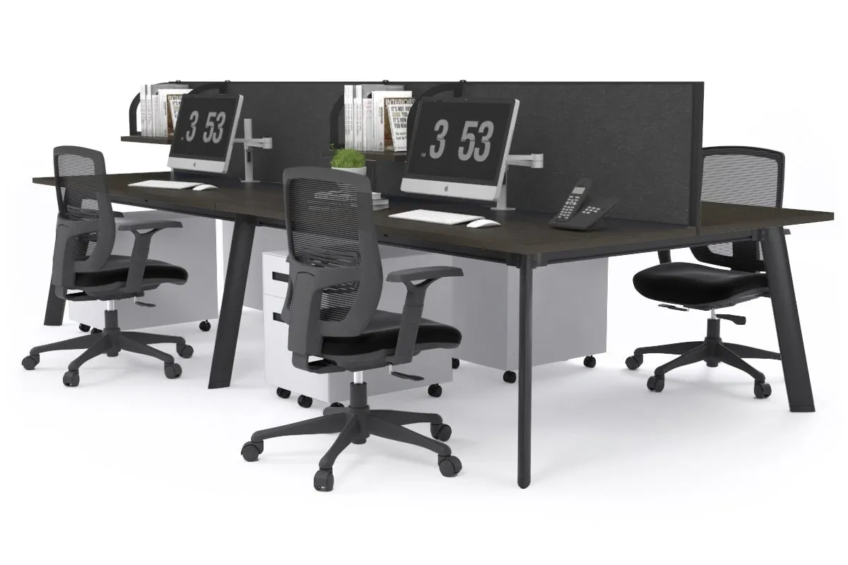 Switch - 4 Person Workstation Black Frame [1800L x 800W with Cable Scallop]