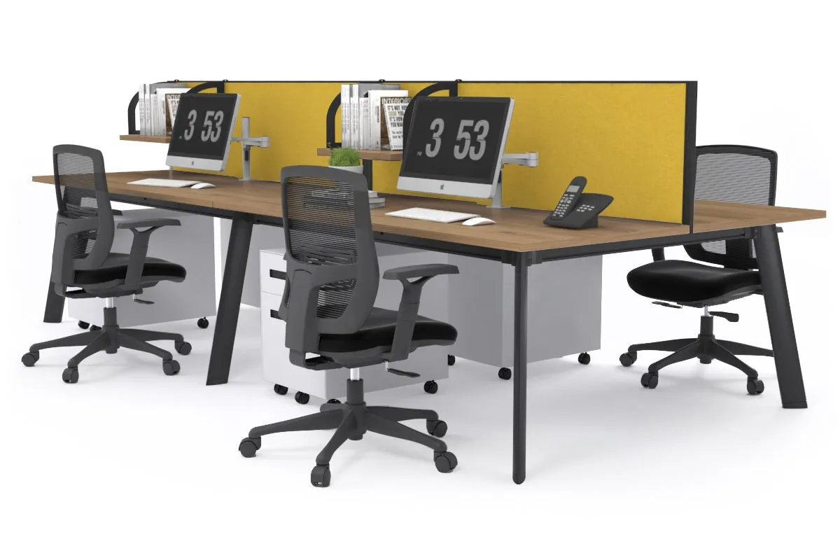 Switch - 4 Person Workstation Black Frame [1800L x 800W with Cable Scallop]