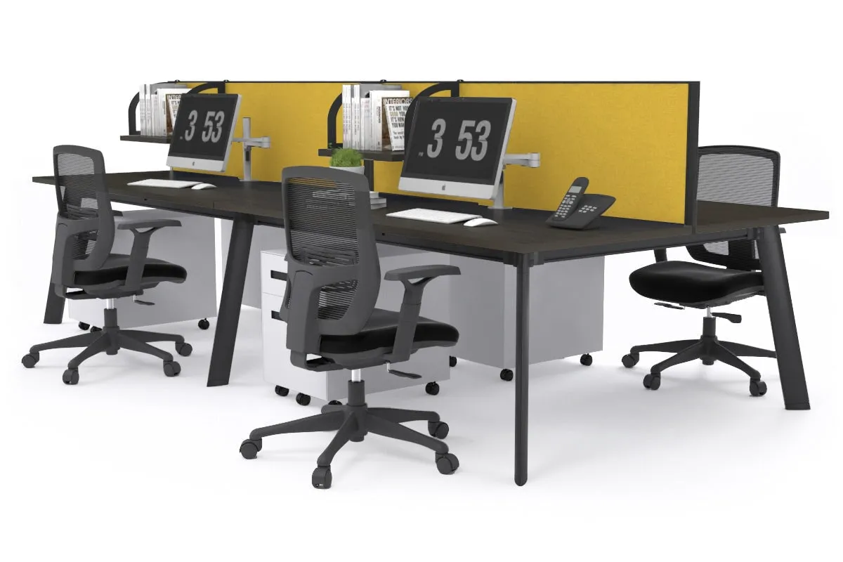 Switch - 4 Person Workstation Black Frame [1800L x 800W with Cable Scallop]