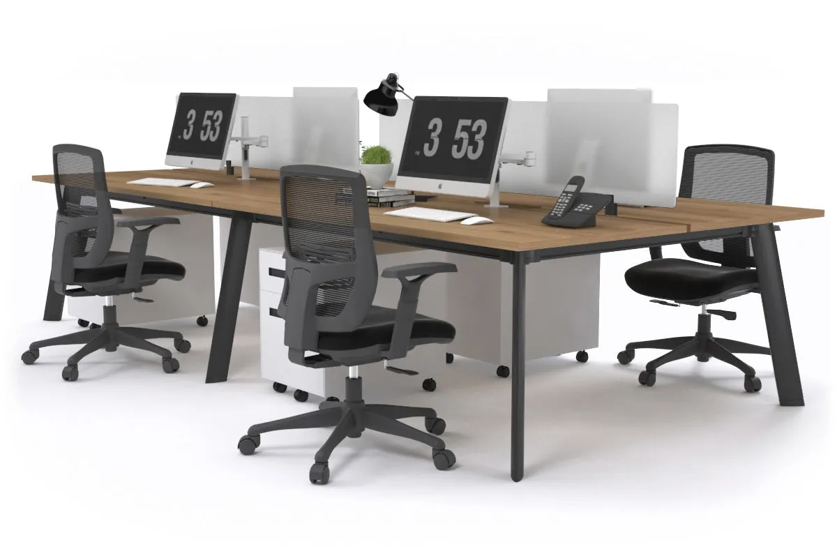 Switch - 4 Person Workstation Black Frame [1800L x 800W with Cable Scallop]